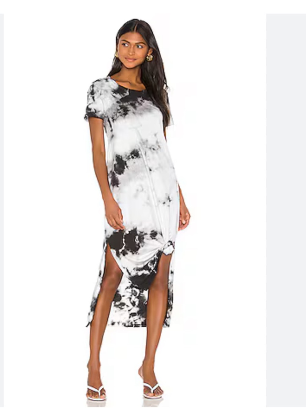 Brand New Michael Lauren Augustus Dress in Black & White Tie Dye Size Small